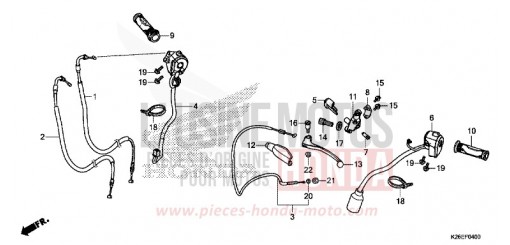 LEVIER DE GUIDON/COMMUTATEUR/CABLE MSX125AH de 2017